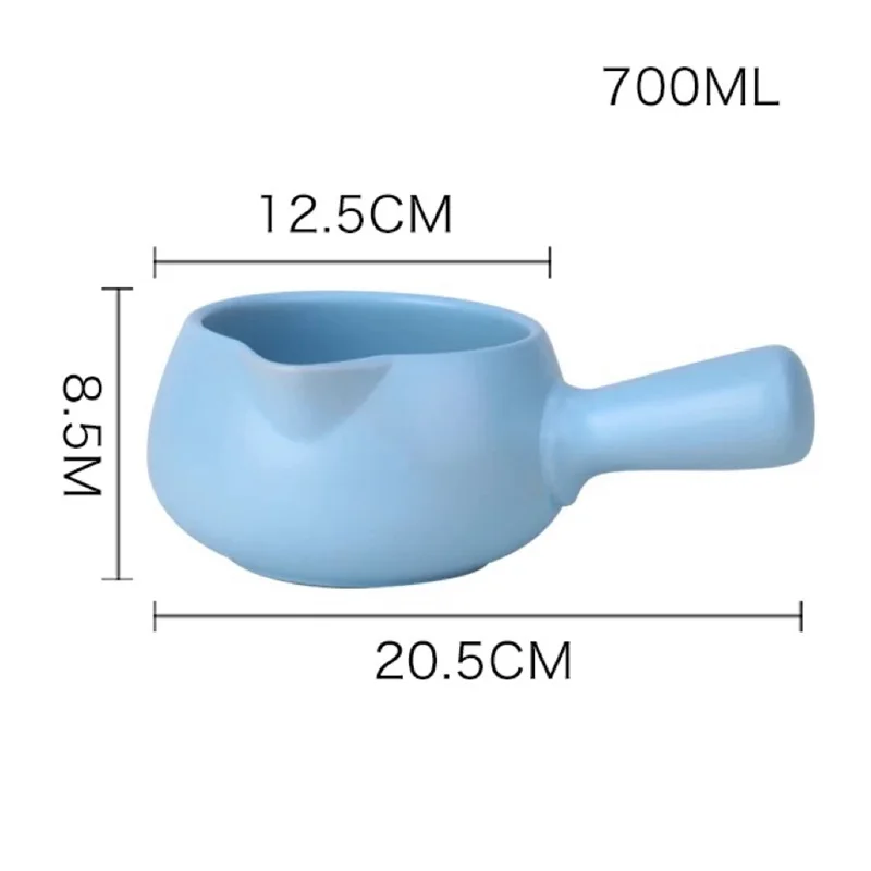 Керамическая кастрюля для приготовления пищи 700 мл, мини керамическая кухонная посуда, кастрюля, пищевая добавка, молочный горшок с одной ручкой, каша, небольшой кастрюля 9