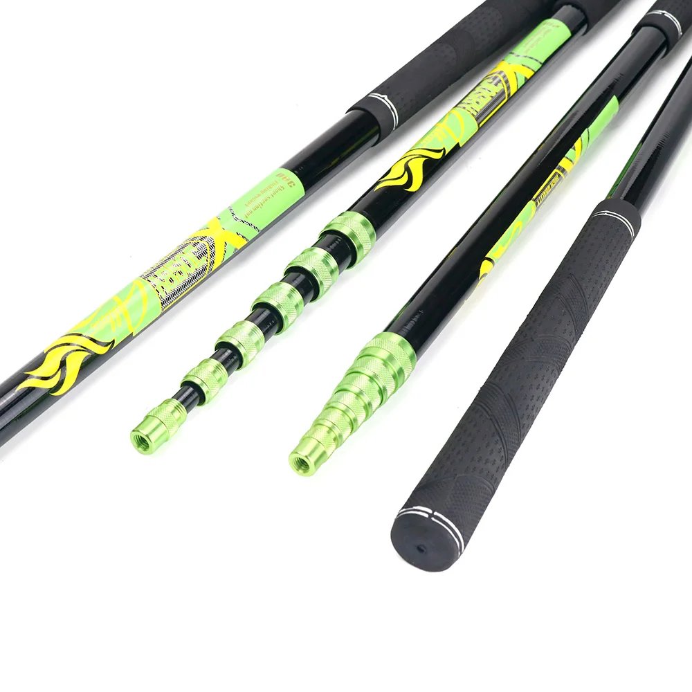 Fishing rod for landing hand Nets 4M 3M 2.1M Folding Carbon rod Nylon Collapsible steel Tackle tank Hole Depth Dip for fishing