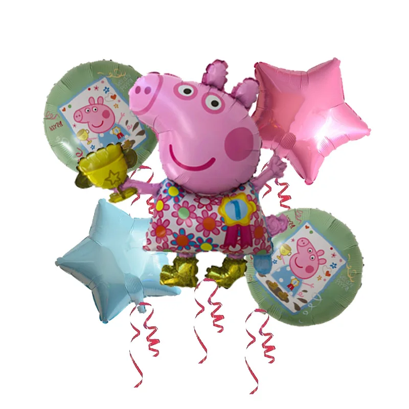 5 шт./партия 18 дюймов Peppa Pig helium Воздушные шары Дети День Рождения вечерние украшения детский душ Джордж баллон детские игрушки globos - Цвет: Темно-серый