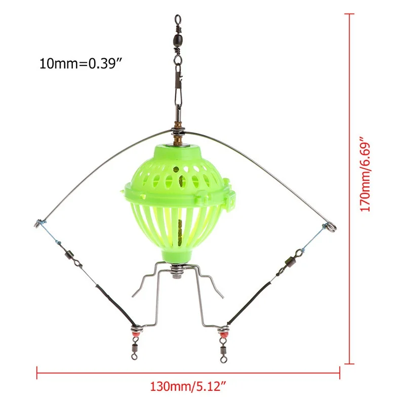 Fishing Feeder Accessories Multi Functional Automatic Tackle Trap Spring Cage Fishhook For Sea Night Lake Pond Fishing