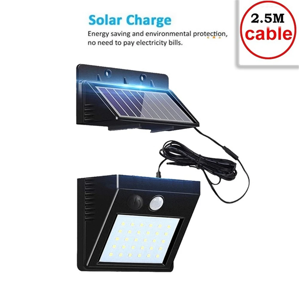 

30 LED Outdoor Solar Wall Lamp PIR Motion Sensor Waterproof Light Garden Light Path Emergency Security Light 3 Sided Luminous in