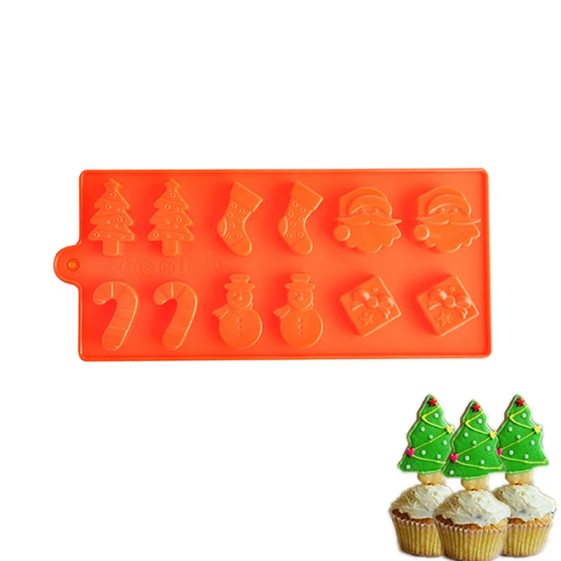 

Christmas Tree Silicone Cakes Mold 6 Cavity Christmas Santa Claus Snowman Fondant Silicone Molds Chocolate Cookies Baking Tools