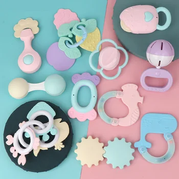 

New suit baby toys Teether Natural stop Sucking Thumb Toy Baby teether Newborn Chewable Nursing silicone teething toys