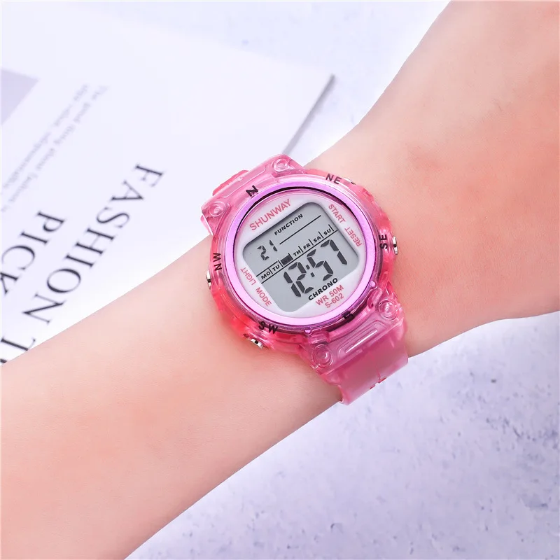 Swimming Electronic LED Watch Digital Sports 5Bar Waterproof Watches for 3~12 Years Old Boys Girls Casual Baby Clock Gift 602 4