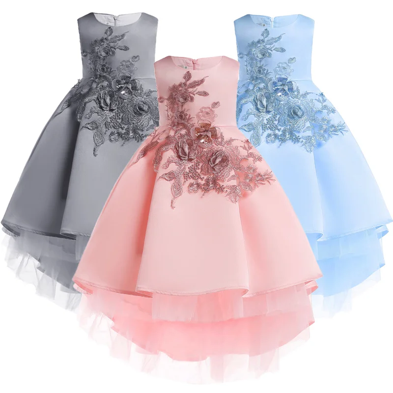Детское нарядное платье для девочек Брендовое Новое элегантное вечернее платье с цветочным рисунком для девочек на свадьбу, день рождения, Детские платья для детей возрастом от 2 до 8 лет, одежда для девочек