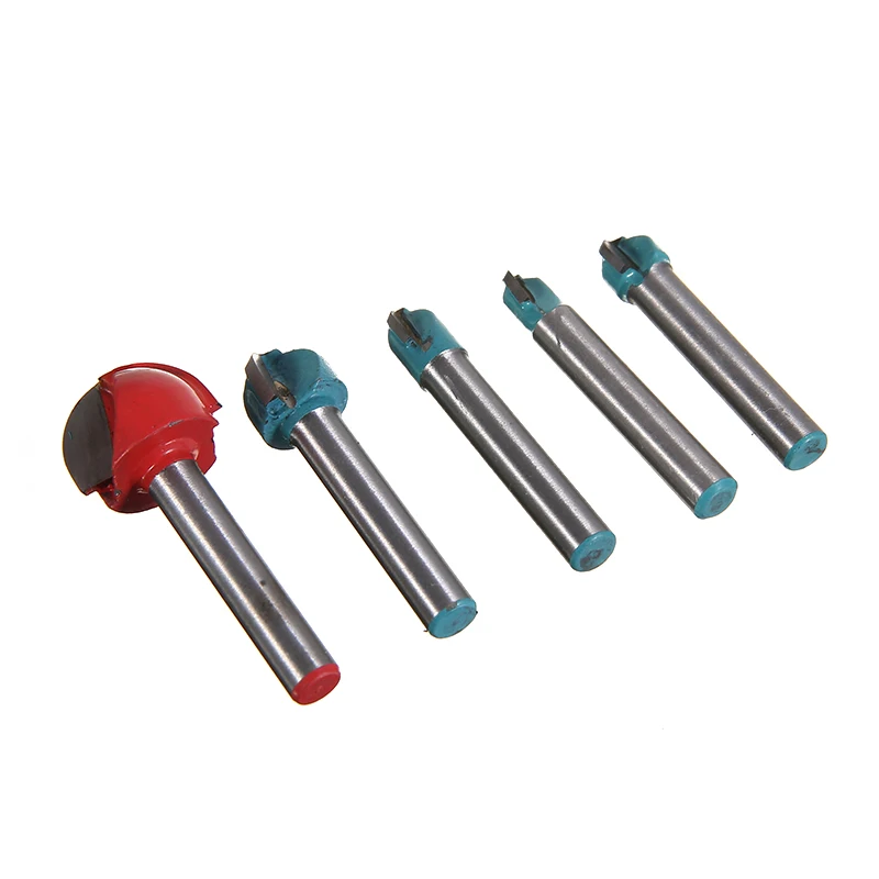 5PCS 6mm Shank Ball Nose End Mill Round Nose Cove CNC Milling Bit Radius Core Box Solid Carbide Router Bit Tools