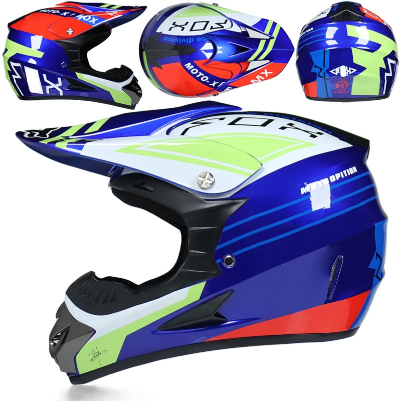 8 Гоночный Кроссовый мотоциклетный шлем DOT Casque Moto Capacete Moto Casco бездорожье полное лицо винтажный Кроссовый шлем для женщин 3 подарка - Цвет: 8