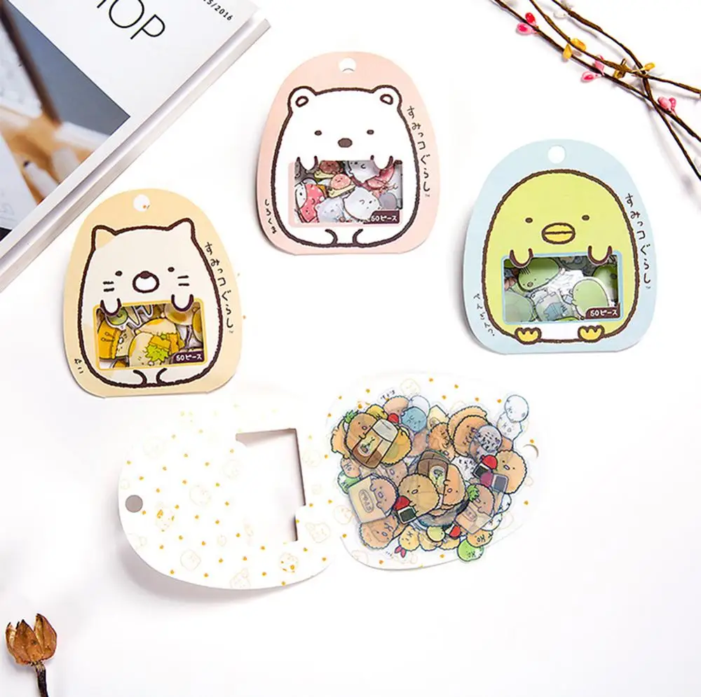 5 пакетов 4 стиля 50 шт./пакет Kawaii Декоративные наклейки для скрапбукинга DIY Бумага