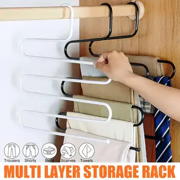 

5 Layers MultiFunctional Clothes Hangers Pant Storage Cloth Rack Trousers Hanging Shelf Non-slip Clothing Organizer Storage Rack