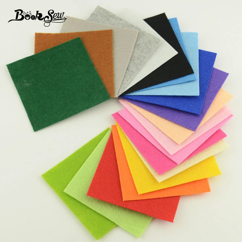 

20 Pcs/set Colorful 2MM thick Non-Woven Felt Fabric Polyester Cloth Felt Fabric Bundle for Sewing Doll Handmade Craft Home Decor