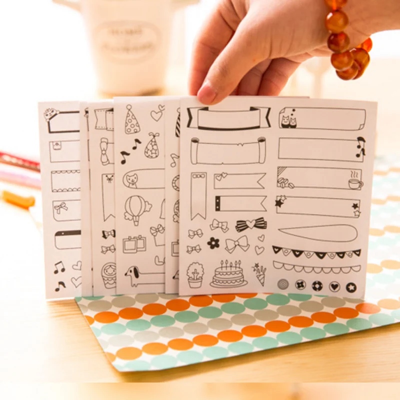 6 листов/набор наклейки с календарем для скрапбукинга|Канцелярские наклейки| |