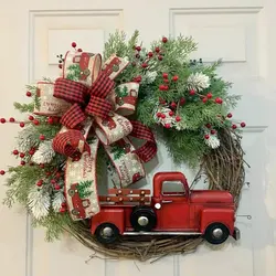 Creative Christmas Door Wreath Christmas Decoration Artificial Garland Wreaths For Car Home Window Wall Decoration K5V6