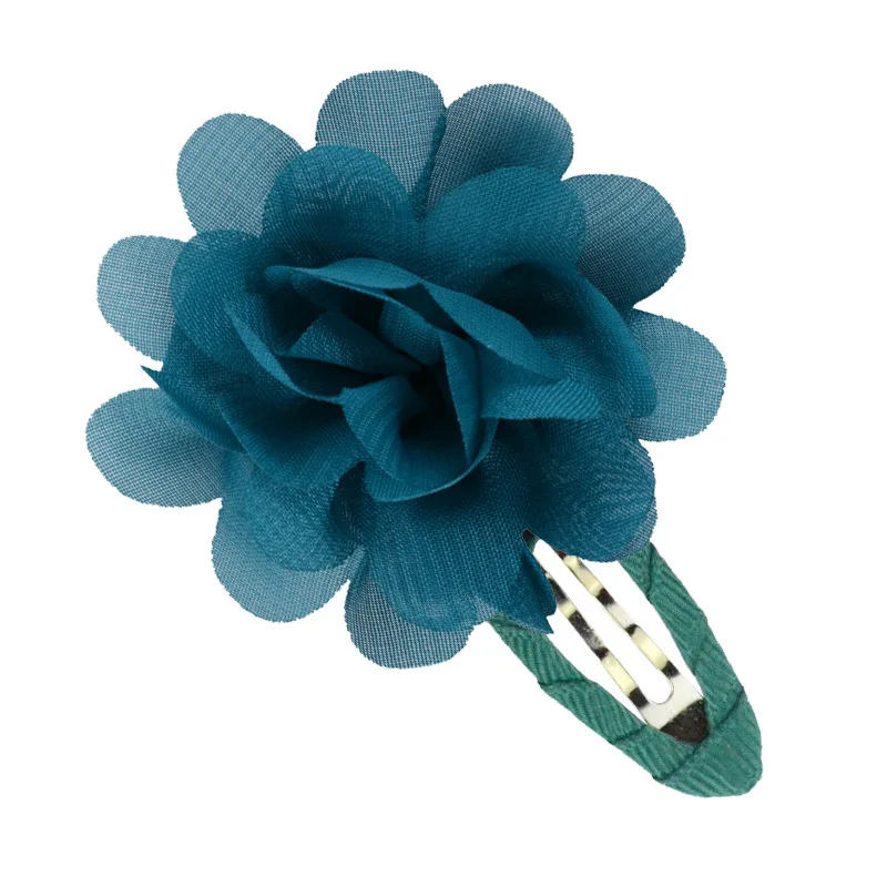 200pcs/lot DIY Simple Multi Chiffon Flowers Baby Ribbon Hair BB Clips Headflowers Hairpin Hair Styling Tools Accessories HA1431