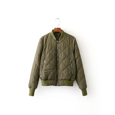 Army green Однотонная осенне-зимняя женская куртка уличная с карманами на молнии панк-куртки женские Harajuku тонкие теплые хлопковые пальто Casaco Feminino - Цвет: Army green
