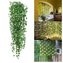 

Artificial Green2.4m Ivy Leaves Begonia Garland Plants Vine Fake Plastic Rattan String Wall Decor Plant Home Decoration 1pcs