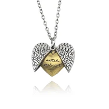 Новое поступление часы над мной ожерелья с буквой на заказ Открытый медальон сердце крыло кулон ожерелье ювелирные изделия подарок для женщин дропшиппинг