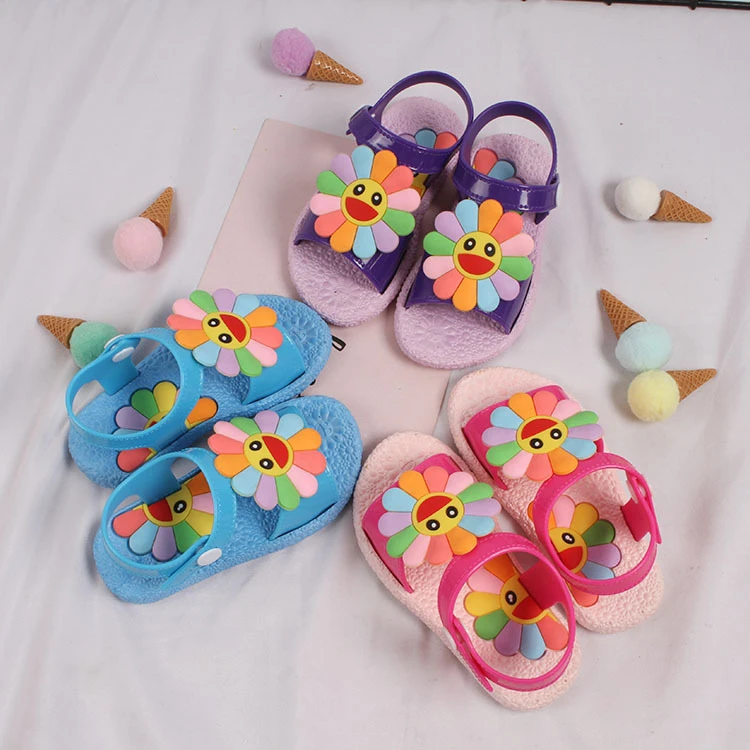 Children's Sandals Leisure Fashion Holiday Wear Summer New Sunflower Beach Shoes Flower Princess Shoes Kids Shoes for Girl children's shoes for high arches