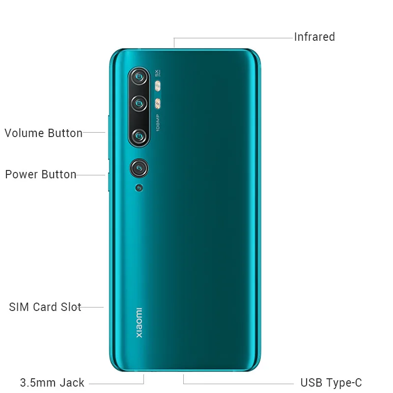Глобальная версия смартфона Xiaomi Note 10 6 ГБ ОЗУ 128 Гб ПЗУ камера 108 МП Penta 5260 мАч Snapdragon