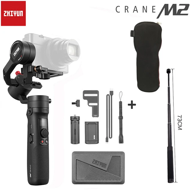 Zhiyun Crane M2 3-осевой карданный стабилизатор для смартфона Камера стабилизатор для Экшн камера Gopro Hero 7 5 6 sony A6300 A6400 Canon Pk feiyu G6 плюс - Цвет: add bag pole