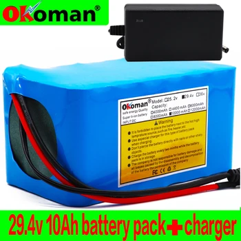 

7s3p 24V 10ah Electric bicycle Lithium Ion Battery 29.4V 10000mAh 15A BMS 250W 24V 350W 18650 Battery Pack with BMS + charger