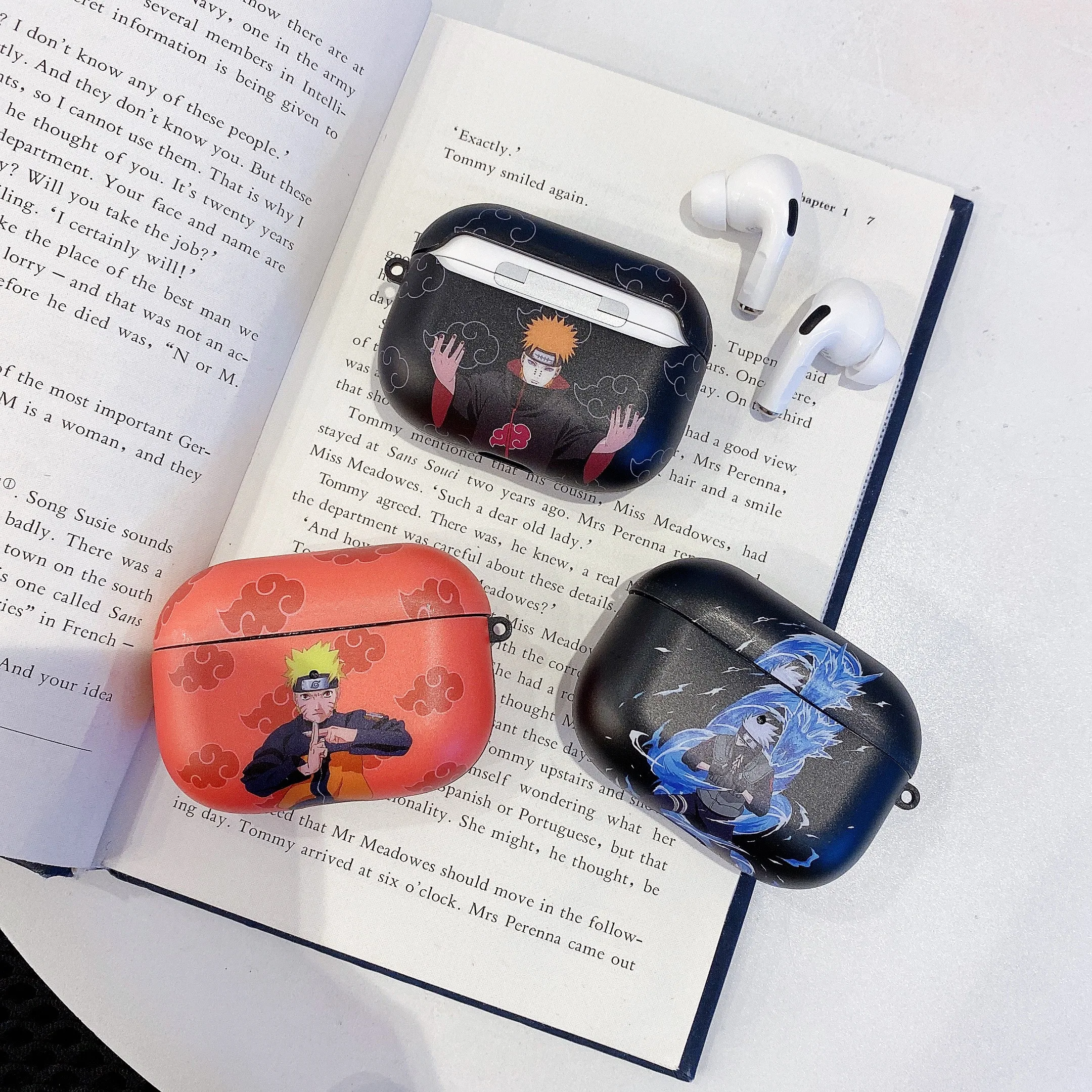 Чехол из мягкого ТПУ с рисунком Наруто для Apple AirPods 2 и 1 Pro зарядки беспроводной