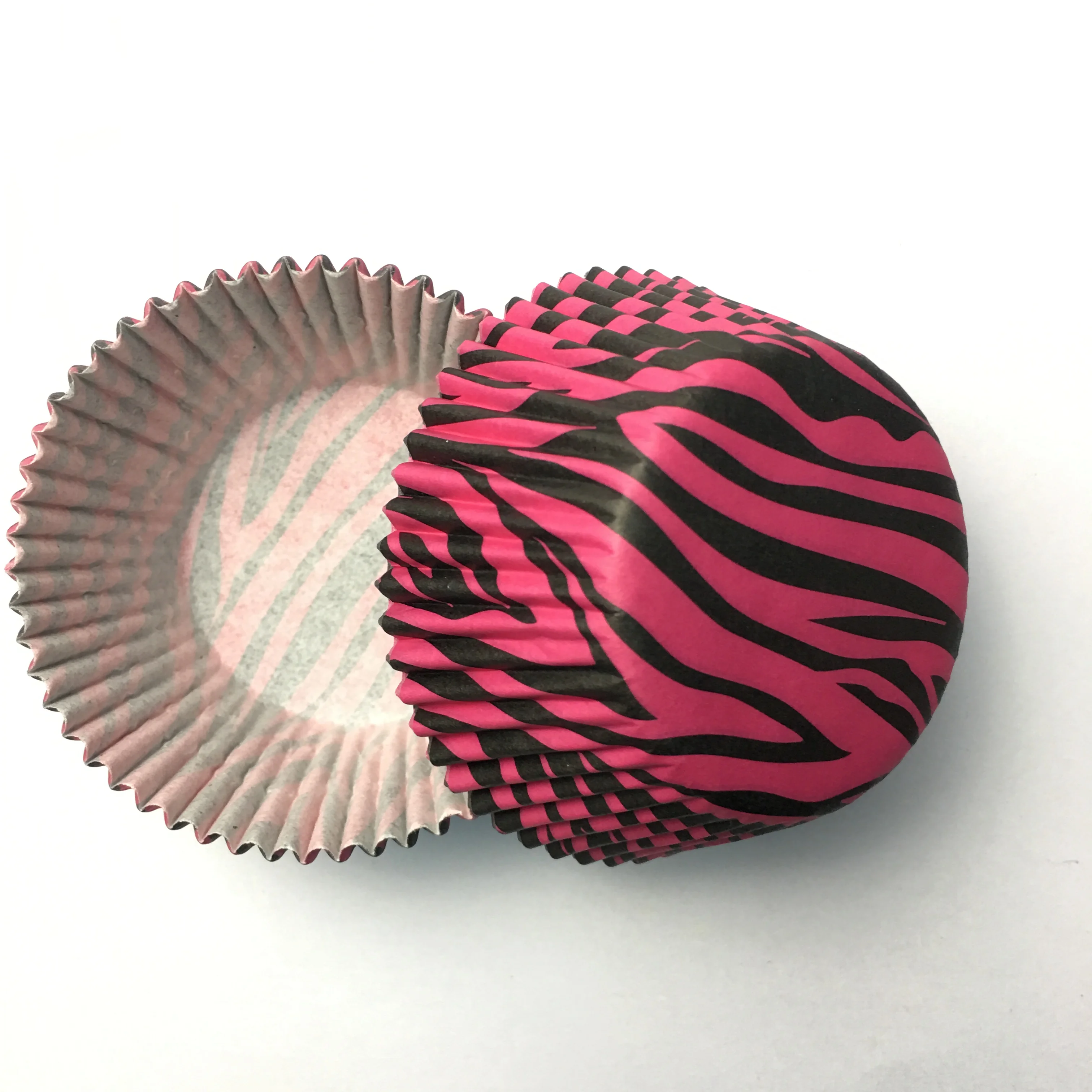 pink stripe Прямая 50 шт белая корова/Зебра/леопард животные печати камуфляж полоса Кекс Лайнер Маффин форма для выпечки торт - Цвет: pink stripe