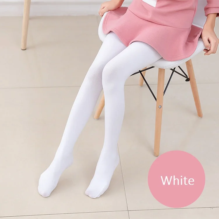 white thin vevlet Зимние плотные бархатные колготки для маленьких девочек; колготки для танцев; однотонные полиэфирный чулок; детская одежда; детские колготки - Цвет: white thin vevlet