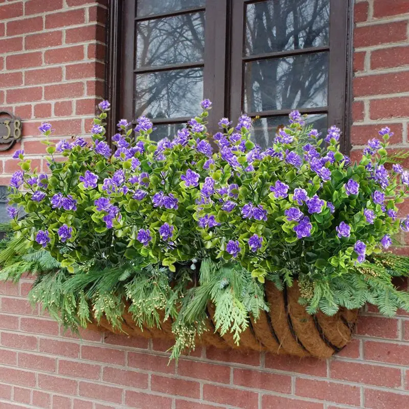 4 шт. искусственные растения, кустарники эвкалипта, искусственные ...