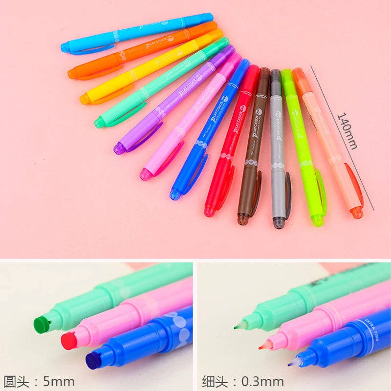 일본 TOMBOW 도트 펜, 더블 헤드 웨이브 포인트 컬러 펜, 귀여운 핸드북 다이어리, 크리에이티브 형광펜, 3/12 색 세트, 플레이 컬러 도트