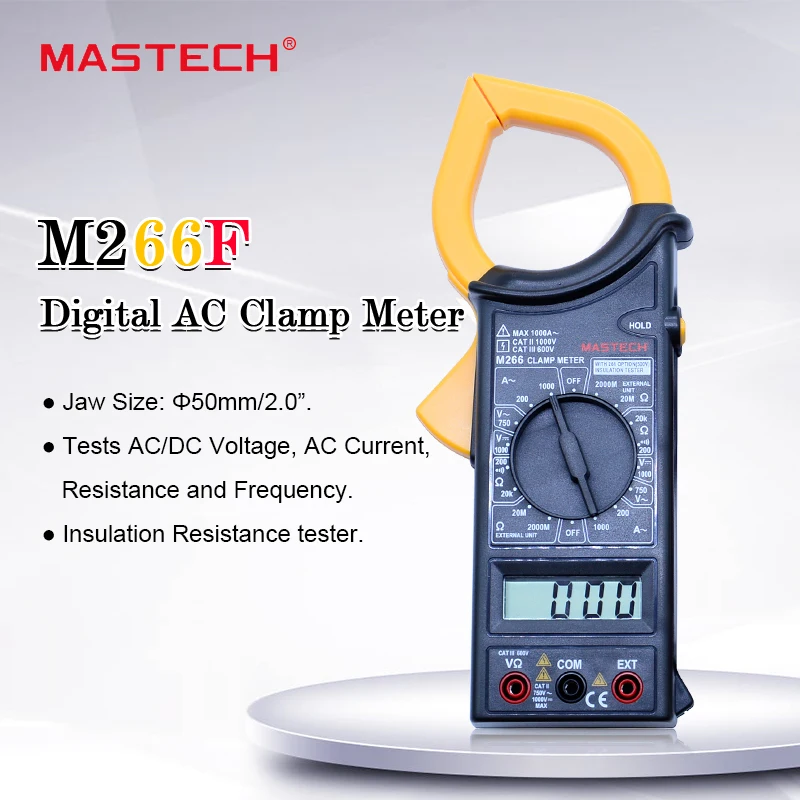 MASTECH M266F цифровой измеритель зажима переменного тока тестер сопротивления