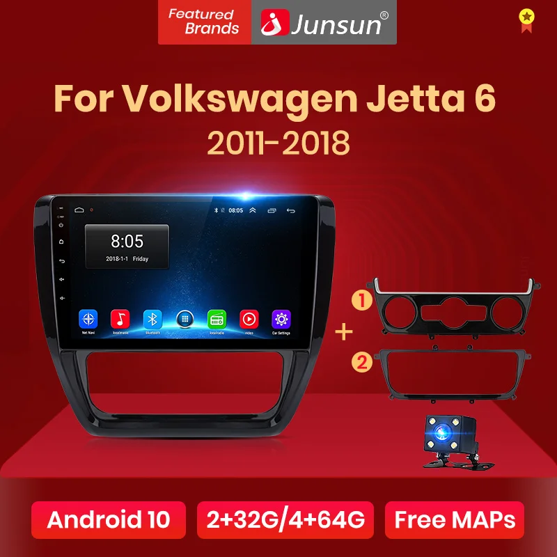 Автомагнитола JunsunV1 для VW мультимедийный видеоплеер на Android 10 0 с голосовым