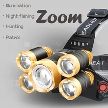 5led прожектор водонепроницаемая рыболовная лампа литиевая батарея T6 наружная Индукционная Шахтерская лампа высокой мощности сильная головная лампа