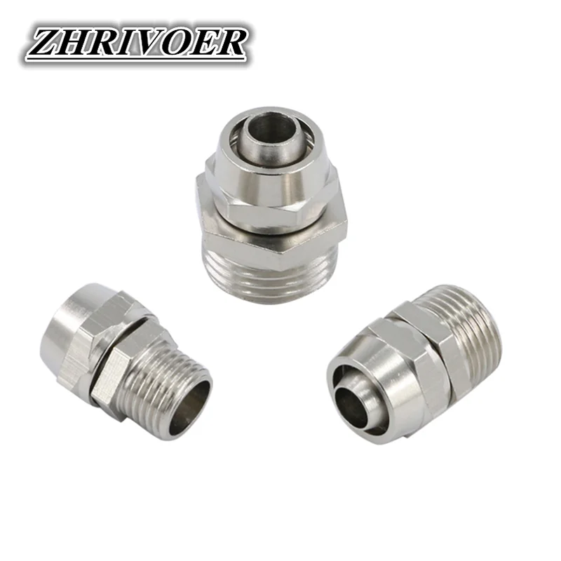 

PC4 6 8mm Pipe Tube To M8 M10 M12 M14 Trachea Quick Screw Connector Copper Pneumatic Components Fast Twist Joint Pipe Fittings