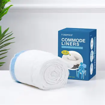 

ROSENICE 20PCS Disposable Water-absorbent Universal Fit Commode Liners with Pads Practical Convenient Effective Seat Covers