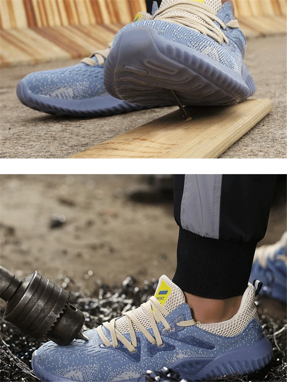 Мужские ботинки со стальным носком; светильник для страховки труда; нескользящая прокалывающаяся защитная Рабочая обувь; дышащие уличные кроссовки