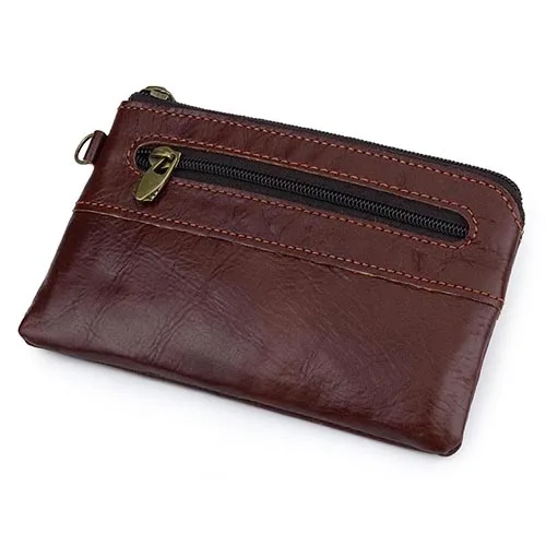 Red-Brown COMFORSKIN, Новое поступление, мужской кошелек из натуральной кожи, мини кошелек с держателем для ключей, высокое качество, Воловья кожа, отделение для монет - Цвет: Red-Brown