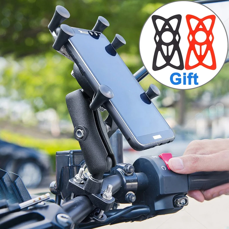 

Motorcycle Mobile Phone Holder Shockproof Bike Motorbike Handlebar Phone Mount Stand GPS Bracket for 4-6.8 inches Mobile Devices