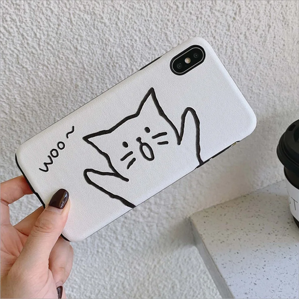 卡通蚕桑纹猫咪手机壳 5