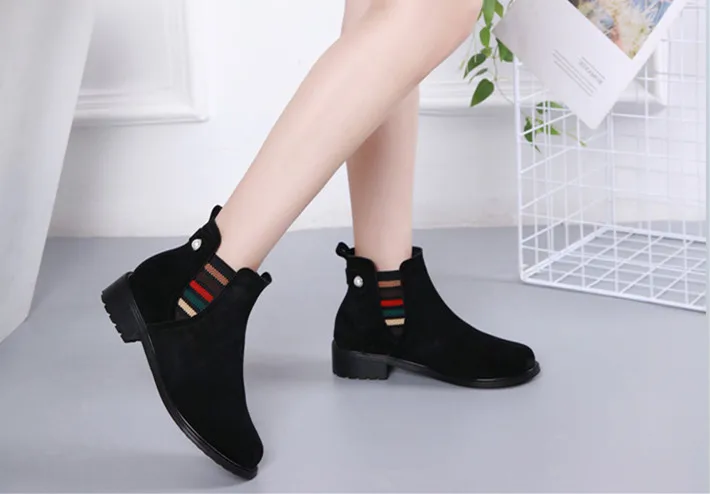 Botas mujer invierno; коллекция года; зимние ботинки с круглым носком на низком каблуке; обувь с жемчугом; удобная женская обувь; chaussures femme