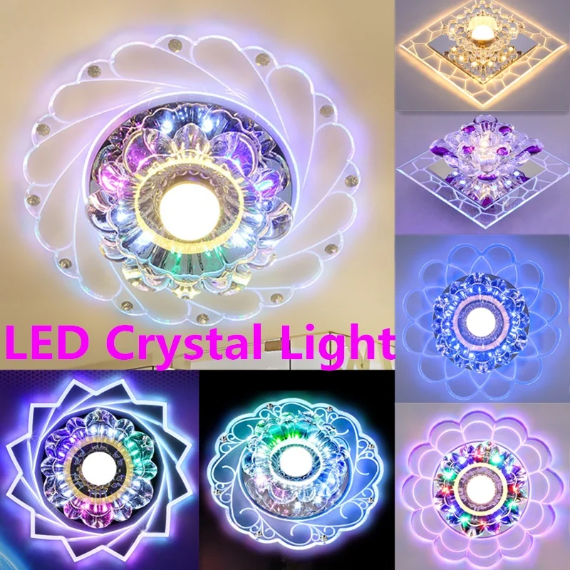 

Modern LED Crystal Ceiling Light Circular Mini Ceiling Lamp Luminarias Rotunda Light for Living Room Aisle Corridor Kitchen