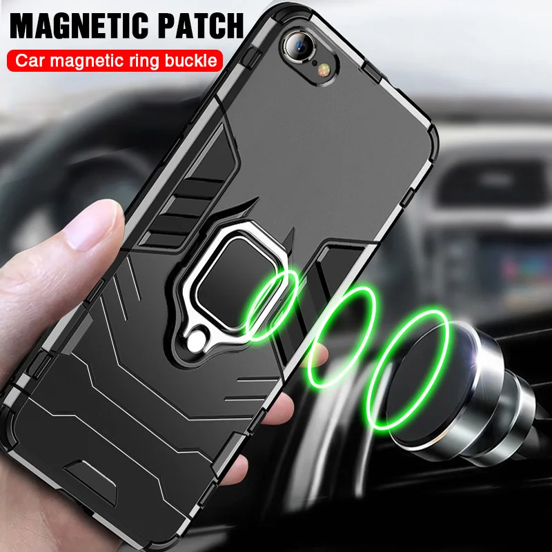 

BATITA Shockproof Car Phone Case For iPhone 6 6S 7 8 Plus XS 10 Case On The For iPhone X XR XS Max Magnetic Phone Finger Holders
