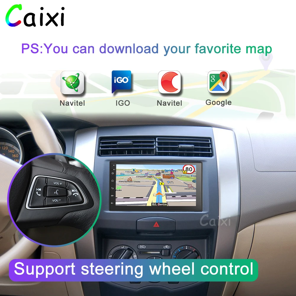 Tanie 2Din samochodowy odtwarzacz multimedialny RAM2G ROM32G 2 din android radio samochodowe Radio uniwersalny odtwarzacz samochodowy dla Nissan Toyota Kia Suzuki