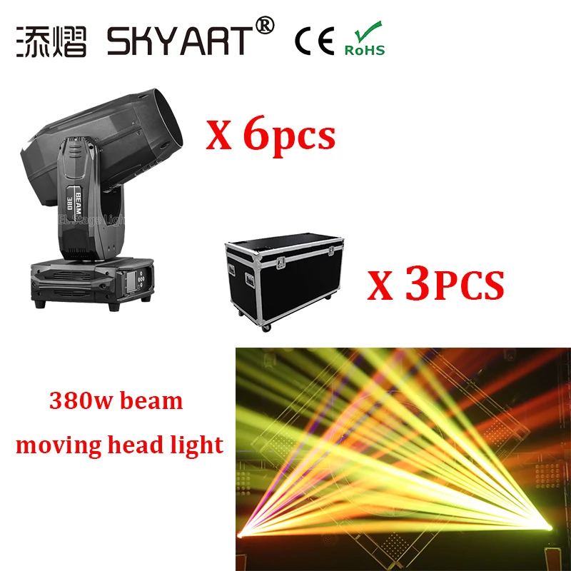 6pcs 380w with beam Light Moving Head Light DMX 16/20 Channels Light/Master-Slave/Auto Run/Sound Controller Fast Shipping