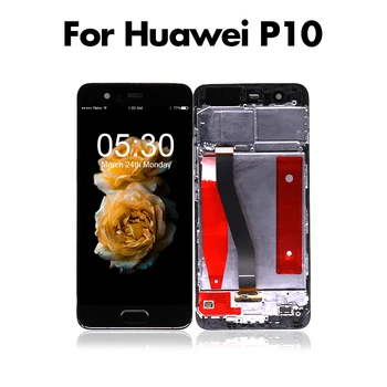 

10pcs/lot Black LCD with Frame for Huawei P10 LCD Display Touch Screen Digitizer Assembly Free Shipping by DHL EMS