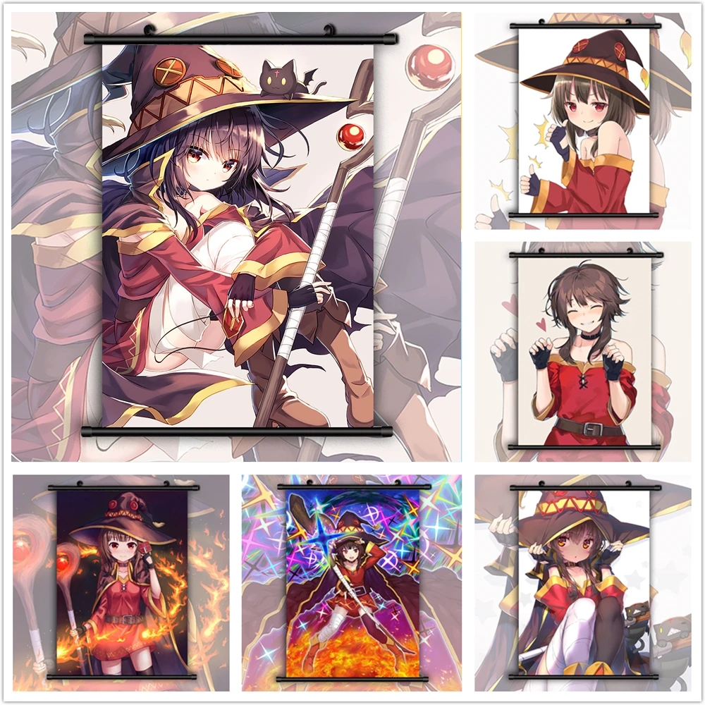 KonoSuba Megumin Аниме Манга HD печать на стене плакат свиток | Дом и сад