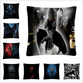 

Blackened Spider-Man Movie Wallpaper Pillowcases 45*45cm Cushion Cover Soft Short Plush Decor Pillow Case Car Sofa Home