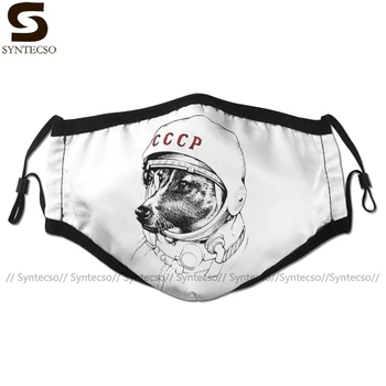 

Dog Mouth Face Mask Laika Space Traveler Facial Mask Cool Fashion with 2 Filters for Adult