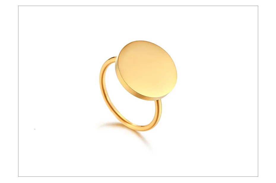 Vnox, большие кольца-монеты для женщин, вечерние ювелирные изделия, золотой цвет, нержавеющая сталь, перстень для женщин, размер США 6, 7, 8, 9