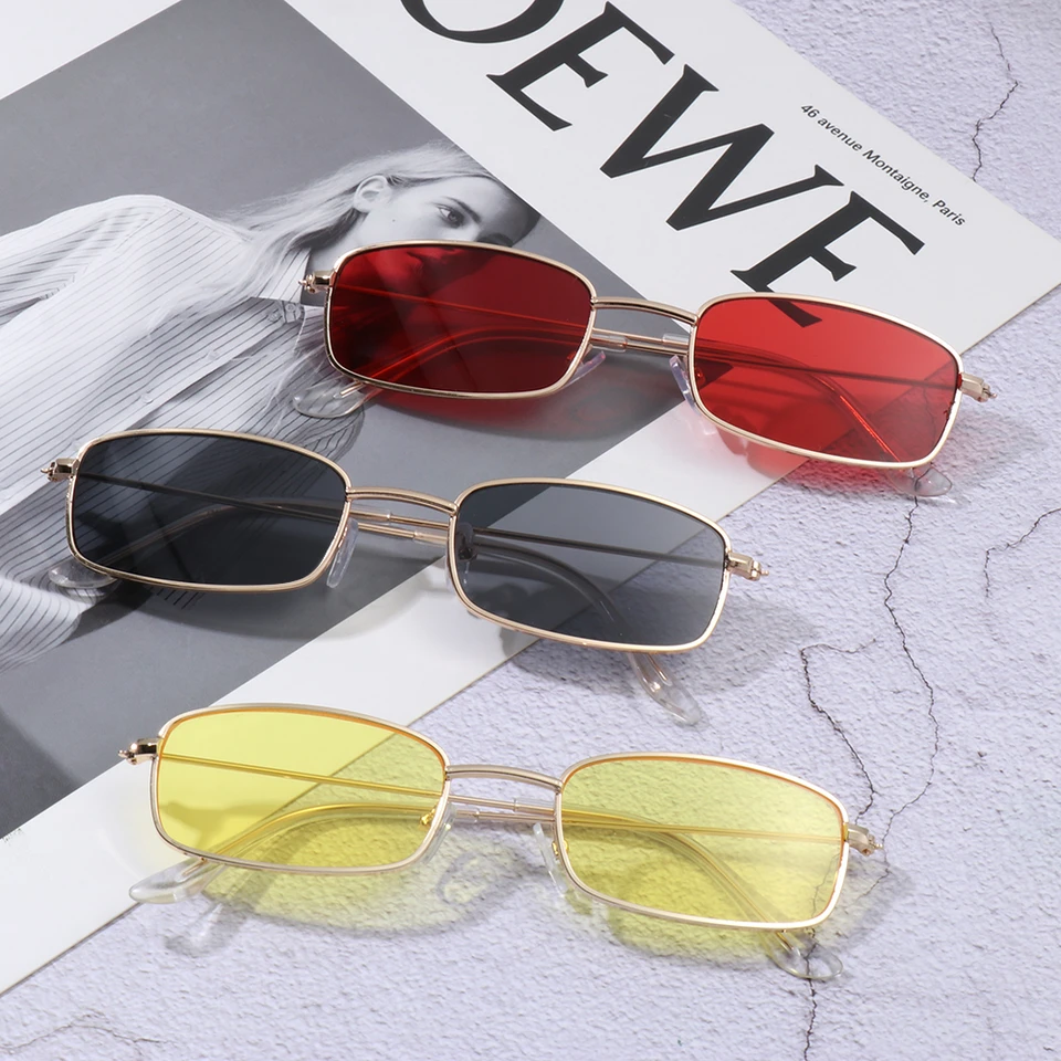 Lunettes De Soleil Rectangulaires Polarisées Rétro Avec Cadre Carré