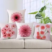 

HOT SALES！！！New Arrival Sweet Chrysanthemum Pattern Pillow Case Sofa Square Linen Cushion Pillow Cover Wholesale Dropshipping